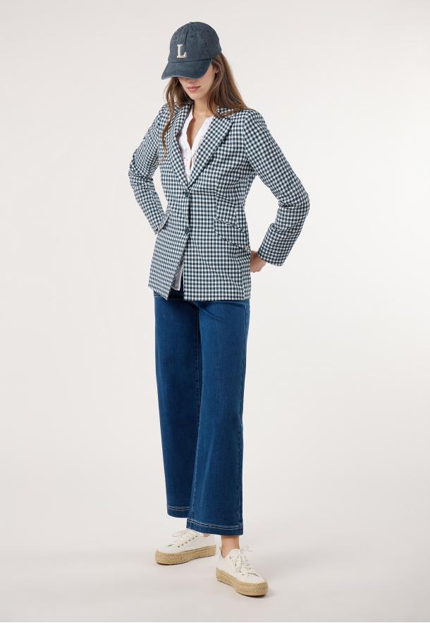 Blazer vichy seersucker AZUL MARINO