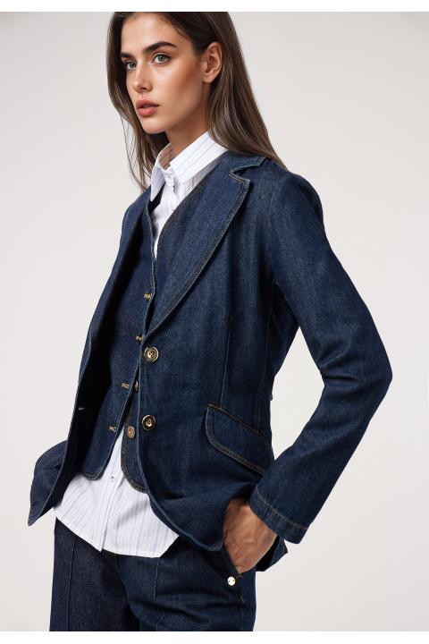 Blazer denim.Traje AZUL