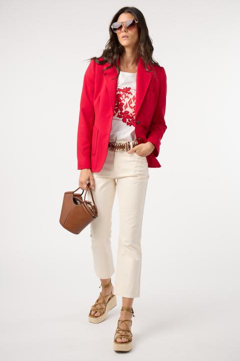 Blazer piqué básica ROJO