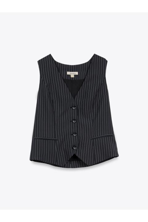 Chaleco rayas.Traje NEGRO