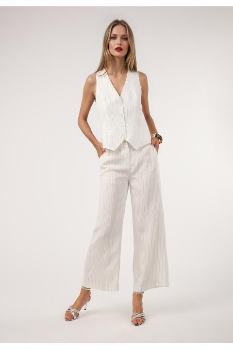 Chaleco rayas.Traje BLANCO