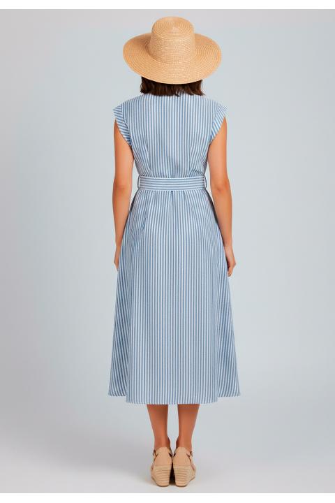 Vestido camisero rayas AZUL MARINO