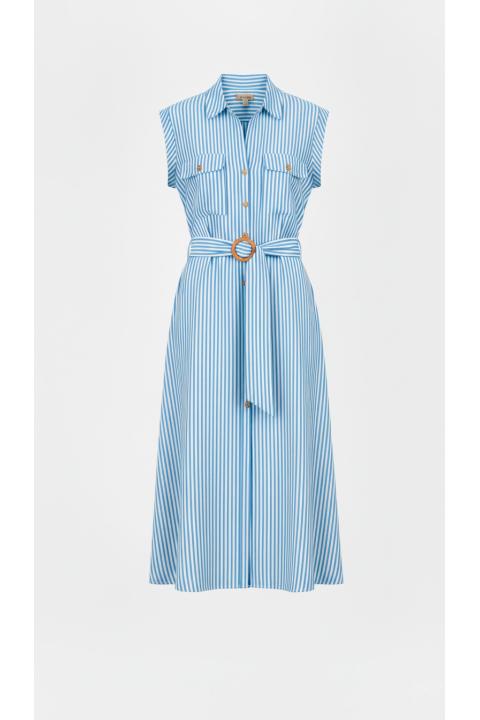 Vestido camisero rayas AZUL MARINO