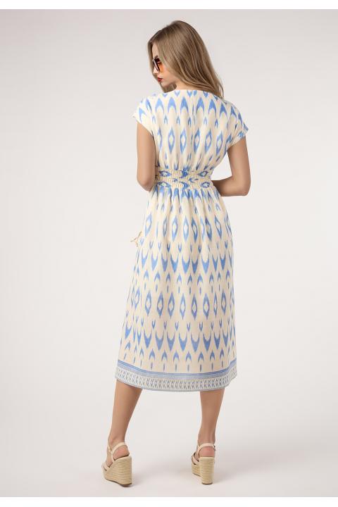 Vestido midi cenefa AZUL