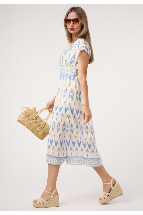 Vestido midi cenefa AZUL