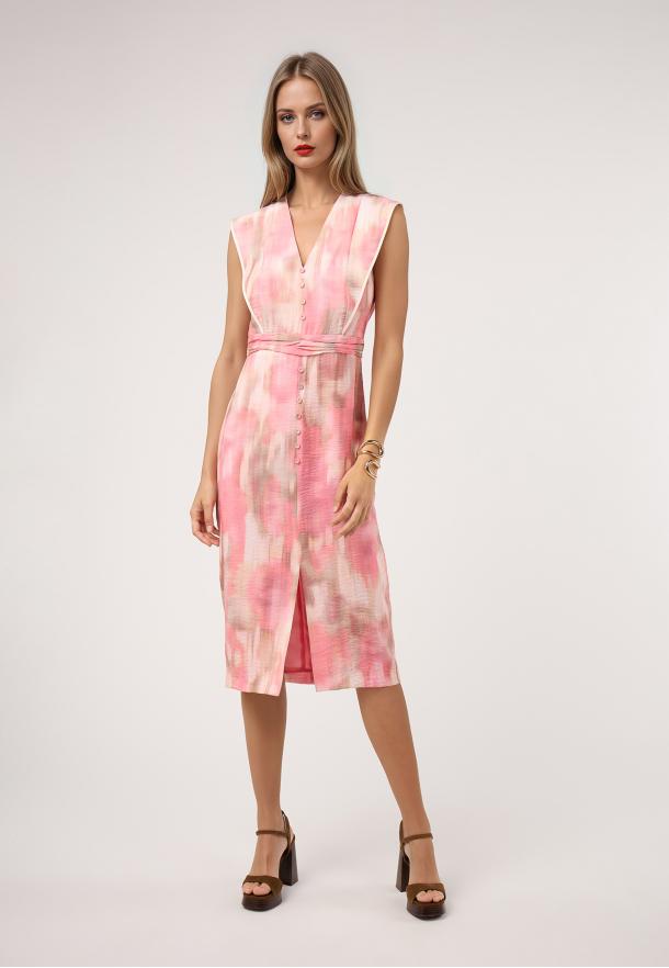 Vestido midi manchas viveado ROSA