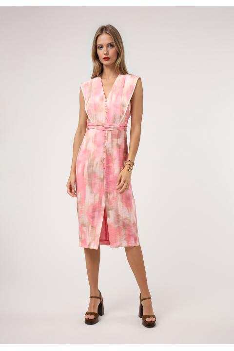 Vestido midi manchas viveado ROSA