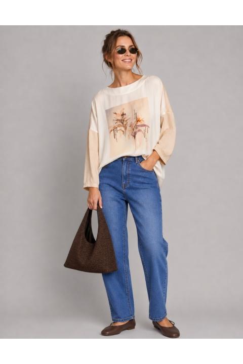T-shirt sublimada flowers ROSA NUDE