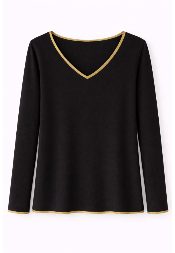 T-shirt cinta oro NEGRO