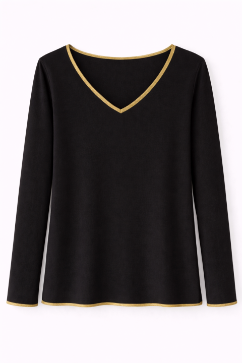 Camiseta cinta oro NEGRO