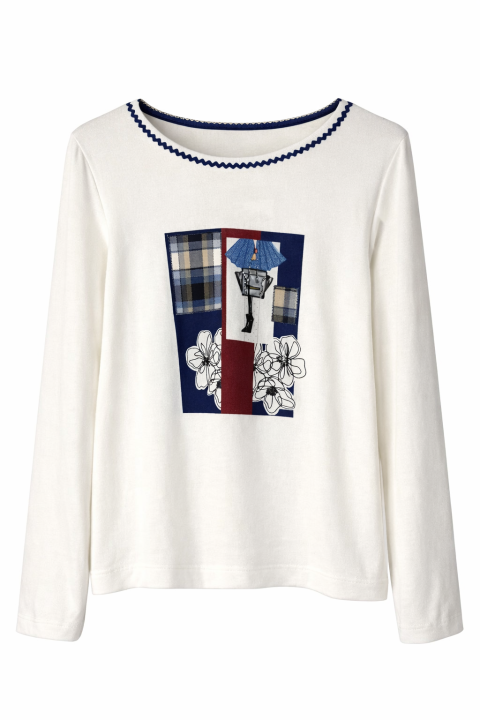 Camiseta cuadros BLANCO