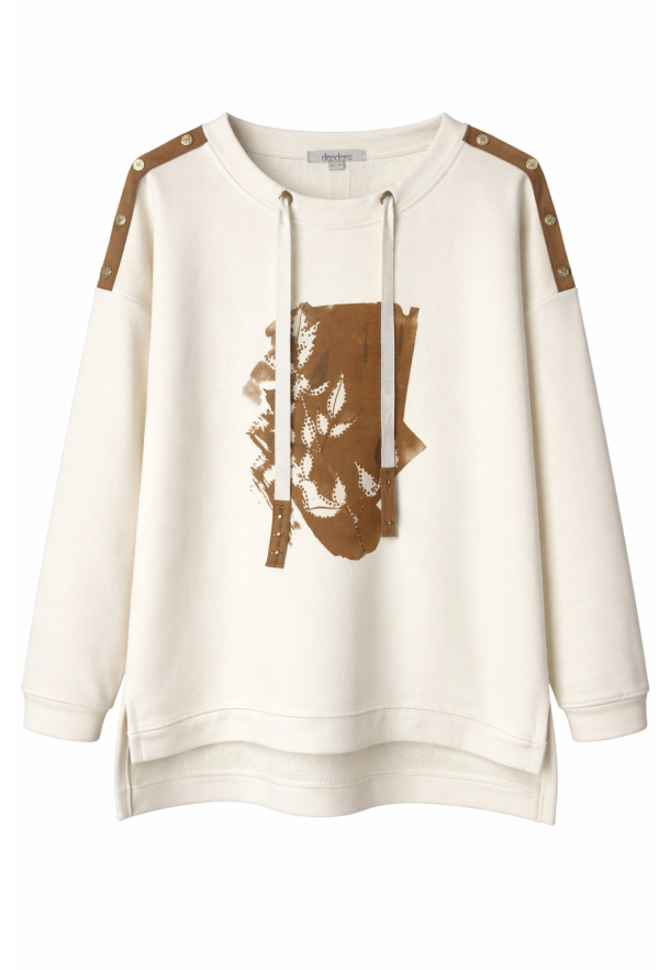 Sudadera flor CRUDO