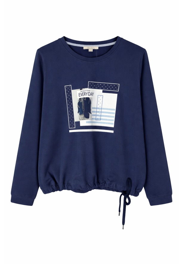 Sweatshirt polka dots AZUL MARINO