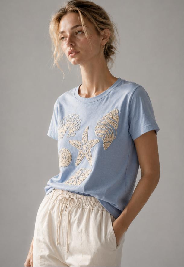 T-shirt caracoles AZUL