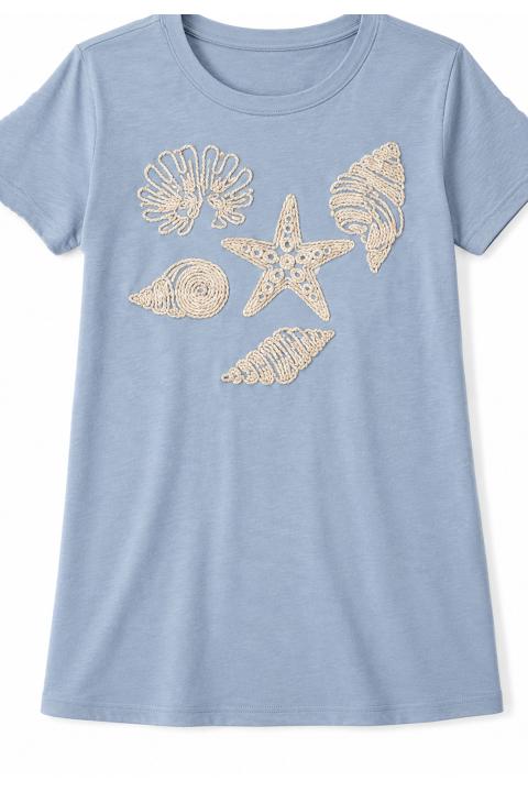 camiseta caracoles AZUL