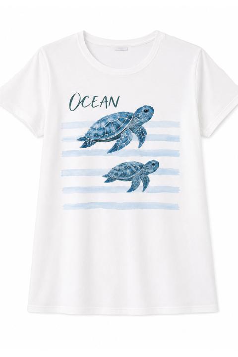 camiseta tortuguitas BLANCO