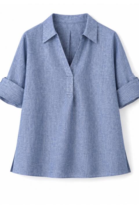 Blouse escote V-neck AZUL