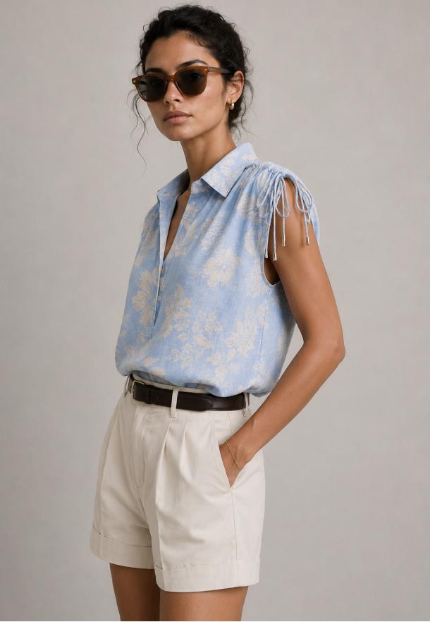 Blusa estampada AZUL