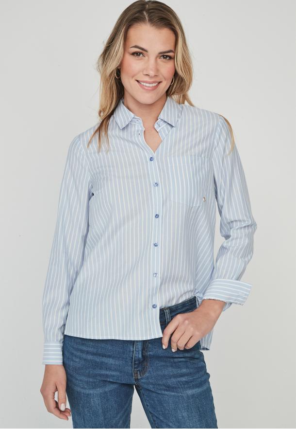 Blusa rayas AZUL CELESTE