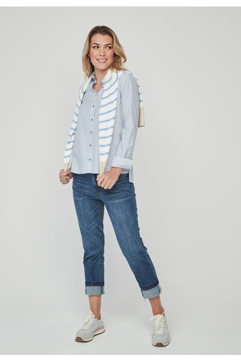 Blusa rayas AZUL CELESTE