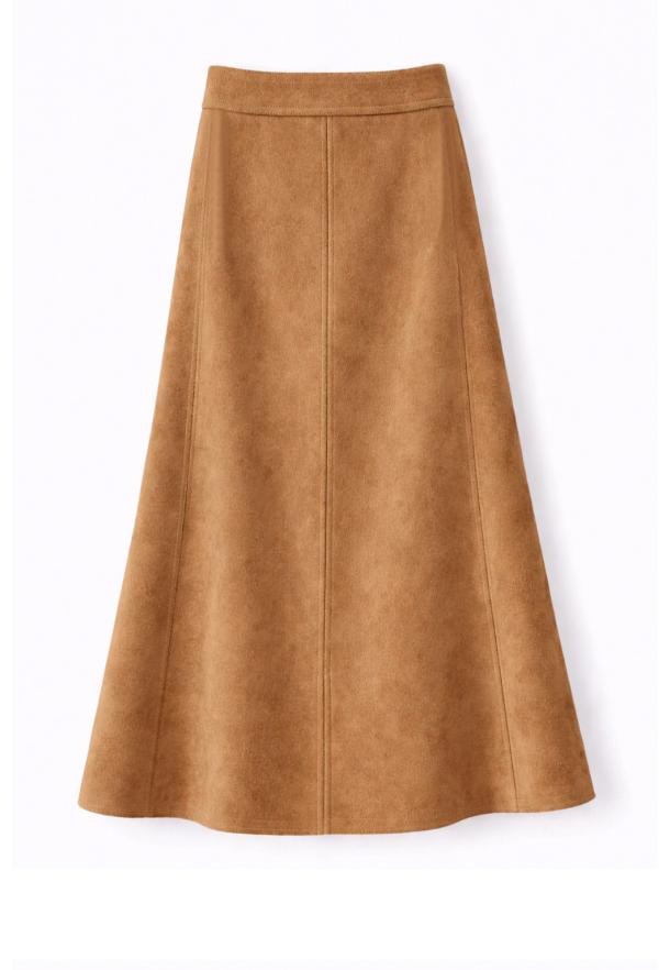 Skirt faux suede CAMEL