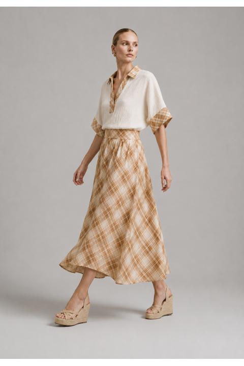 Falda cuadros CAMEL