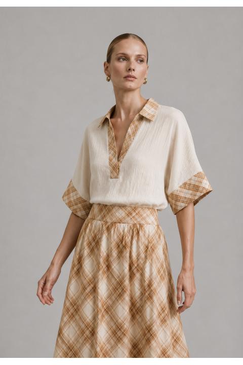 Falda cuadros CAMEL