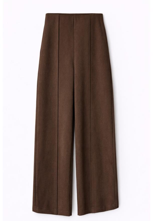 Trousers in knit fabric MARRON