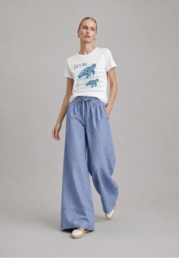 Trousers elasticated simple AZUL