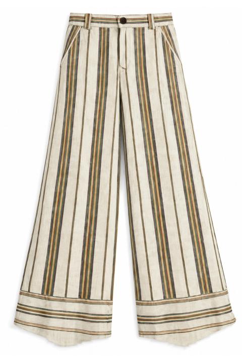 Pantalon rayas NARANJA