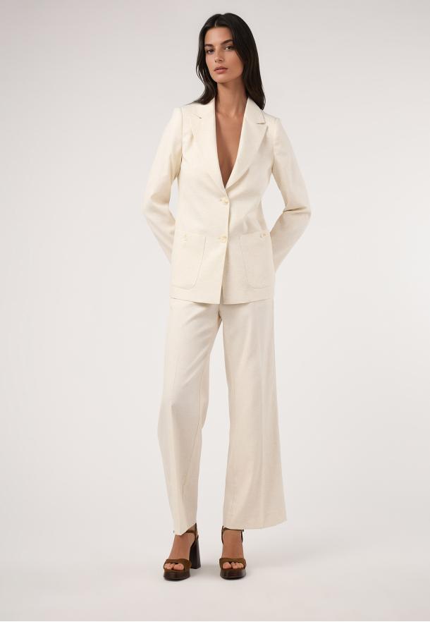 Pantalón espiga. Traje CRUDO