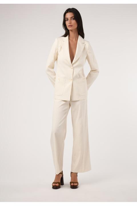 Pantalón espiga. Traje CRUDO