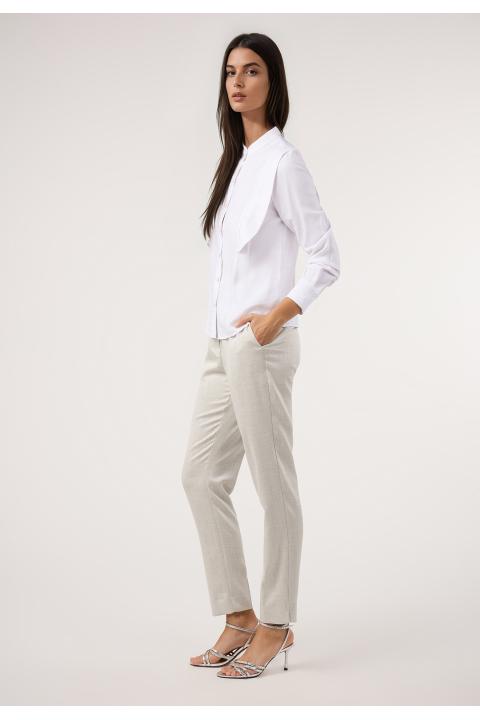 Pantalón textura brillo.Traje GRIS