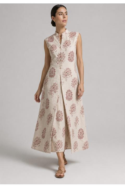 Vestido estampado flor CRUDO