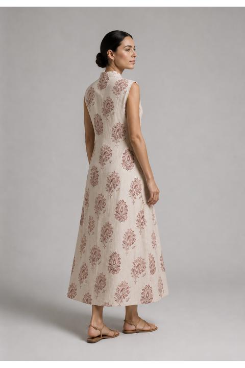 Vestido estampado flor CRUDO