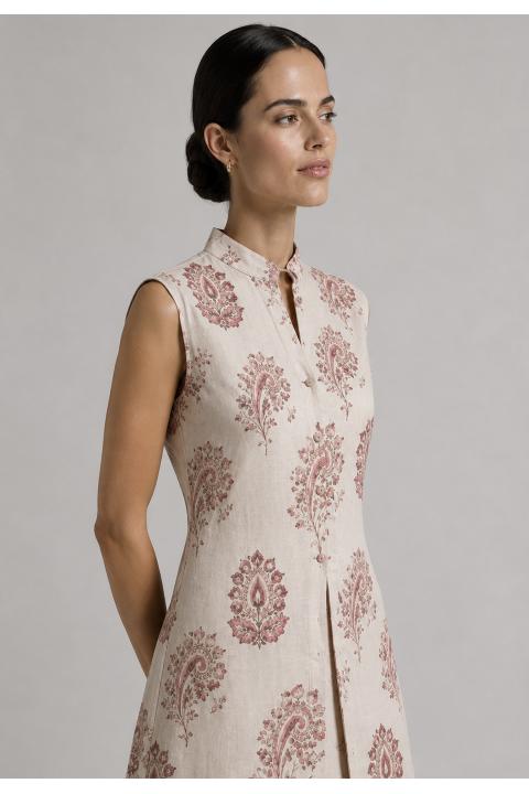 Vestido estampado flor CRUDO