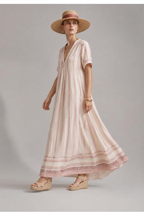 Vestido raya ancha ROSA