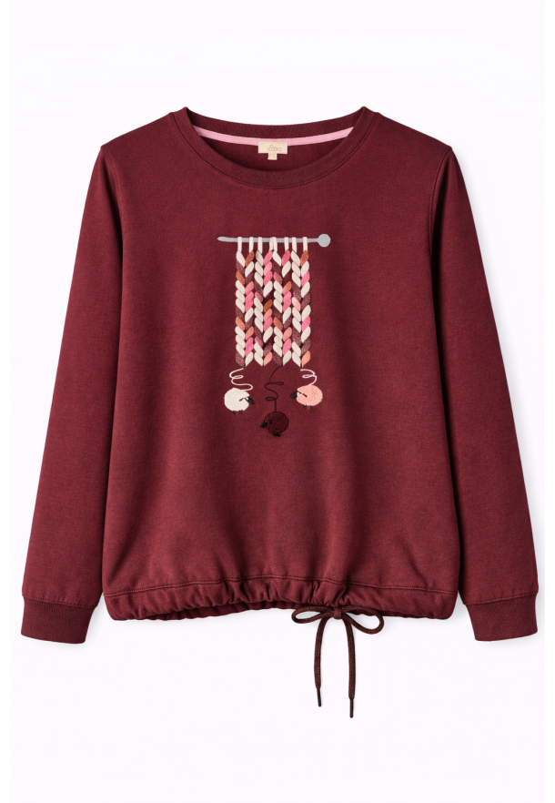 Sudadera ovejas GRANATE