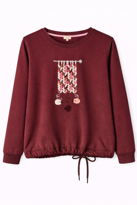 Sudadera ovejas GRANATE