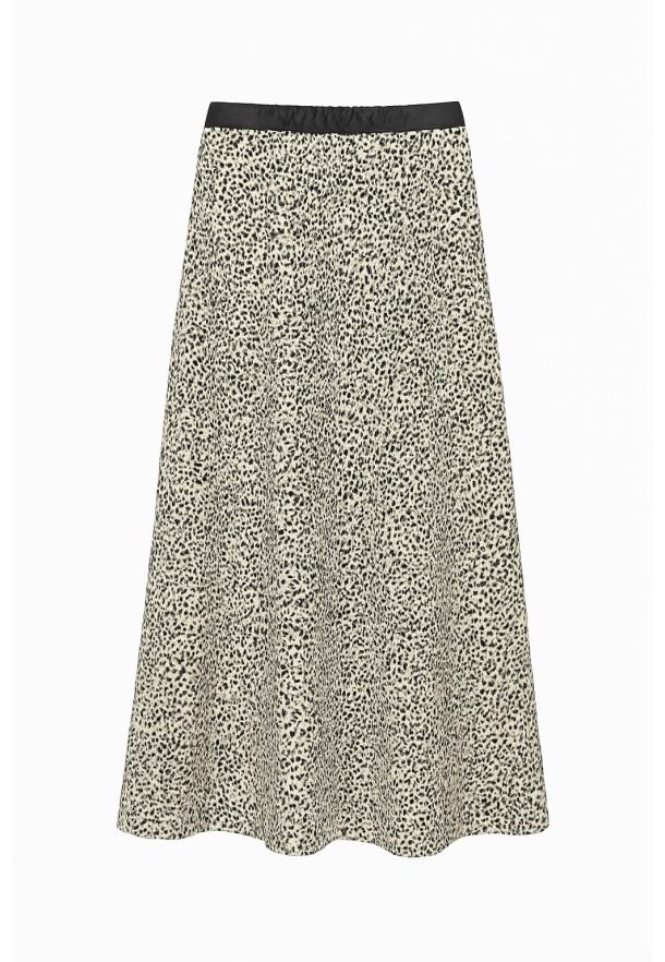Skirt abstract print BEIGE
