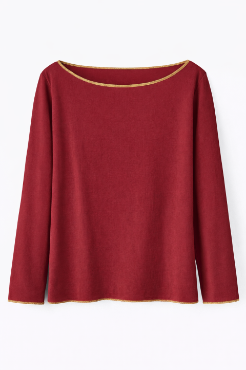 T-shirt cinta oro barco GRANATE
