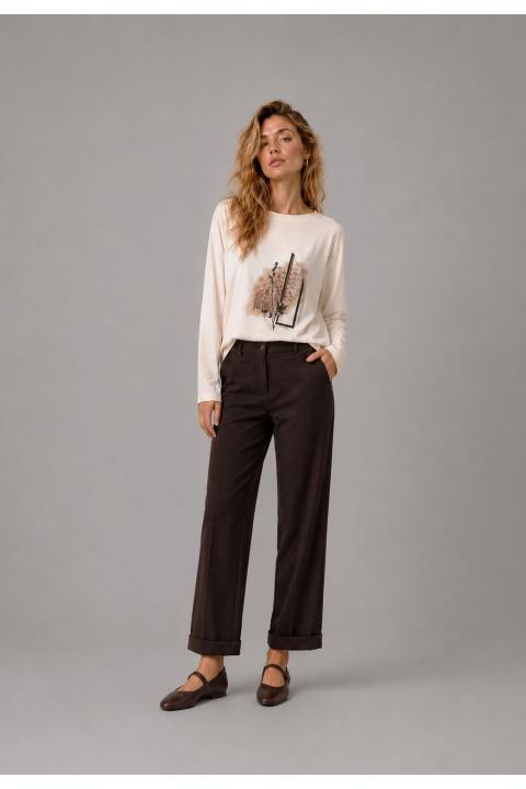 Trousers experience herringbone MARRON