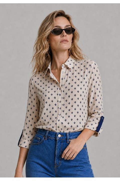 Blouse tie-inspired print CRUDO