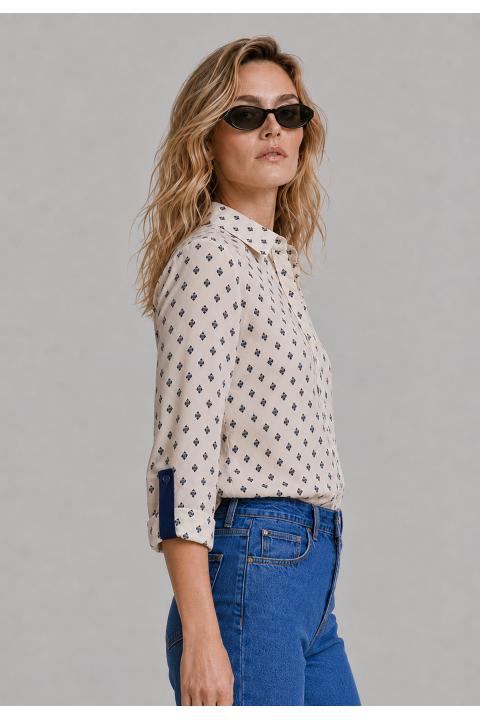 Blouse tie-inspired print CRUDO