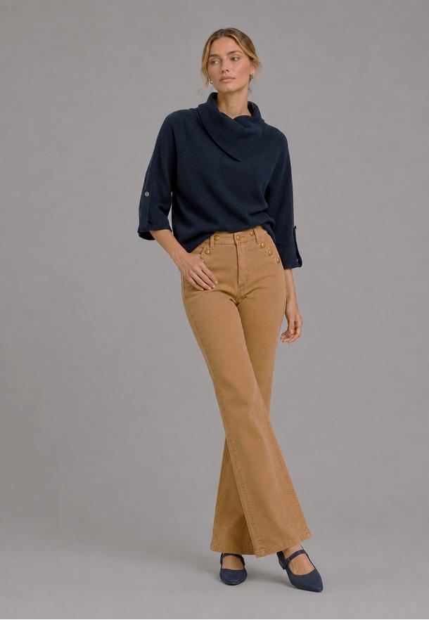 Trousers cropped CAMEL