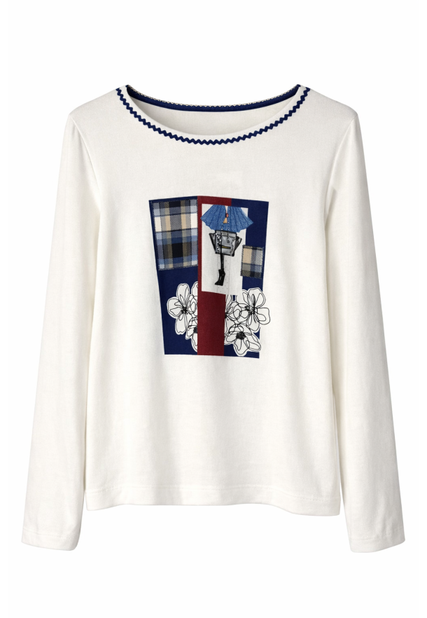 T-shirt checks BLANCO