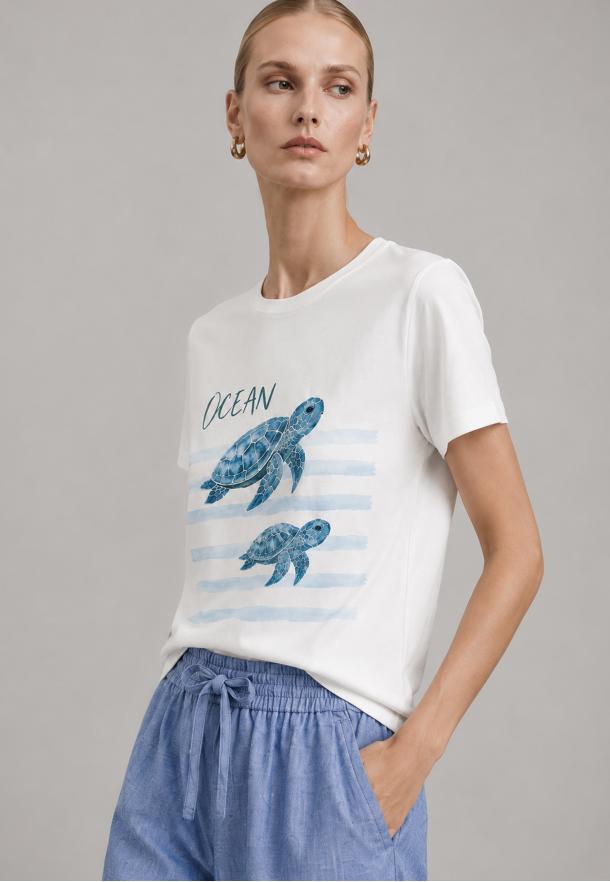 camiseta tortuguitas BLANCO