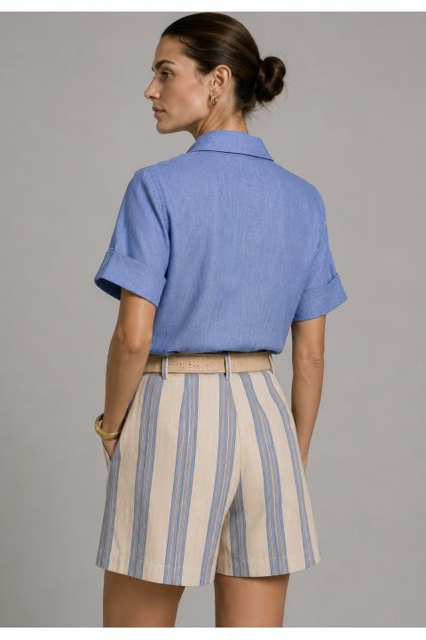 Blouse escote V-neck AZUL