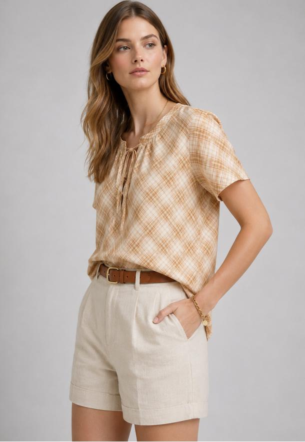 Blouse checks CAMEL