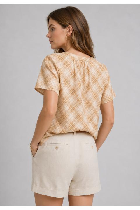 Blusa cuadros CAMEL
